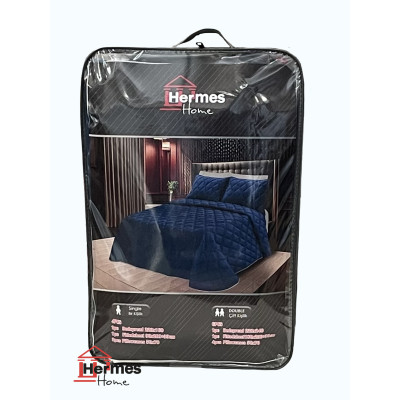 کالای خواب|روتختی مخمل پنبه دوزی دونفره هرمس HERMES مدل: JULIIA LACIVERT کالای خواب|روتختی مخمل پنبه دوزی دونفره هرمس HERMES مدل: JULIIA LACIVERT