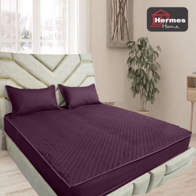 کالای خواب|ملحفه کشدار پنبه دوزی دونفره 180 کینگ هرمس HERMES رنگ: بنفش تیره