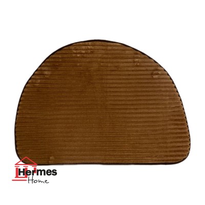 فرشینه و قالیچه|پادری مخمل نیم دایره مدل: STRIPE KAHVE فرشینه و قالیچه|پادری مخمل نیم دایره مدل: STRIPE KAHVE