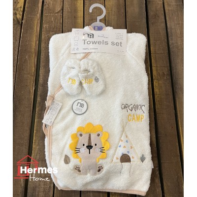 حوله|سرویس حوله نوزادی ۵ تیکه مادرکر MOTHERCARE مدل: LION KREM حوله|سرویس حوله نوزادی ۵ تیکه مادرکر MOTHERCARE مدل: LION KREM
