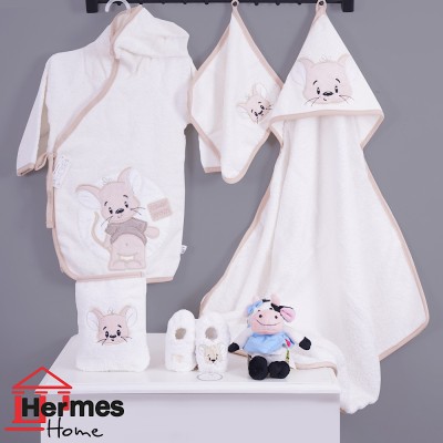 حوله|سرویس حوله نوزادی ۵ تیکه مادرکر MOTHERCARE مدل: MOUSE KREM حوله|سرویس حوله نوزادی ۵ تیکه مادرکر MOTHERCARE مدل: MOUSE KREM