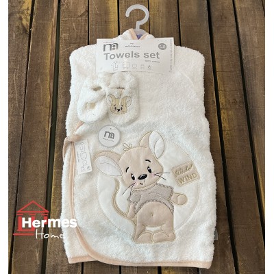 حوله|سرویس حوله نوزادی ۵ تیکه مادرکر MOTHERCARE مدل: MOUSE KREM حوله|سرویس حوله نوزادی ۵ تیکه مادرکر MOTHERCARE مدل: MOUSE KREM