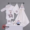 حوله|سرویس حوله نوزادی ۵ تیکه مادرکر MOTHERCARE مدل: BIRD AND ELEPHENT KREM