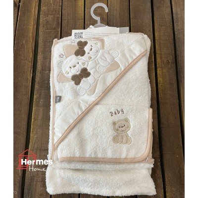 حوله|سرویس حوله نوزادی ۵ تیکه مادرکر MOTHERCARE مدل: BEAR KREM حوله|سرویس حوله نوزادی ۵ تیکه مادرکر MOTHERCARE مدل: BEAR KREM