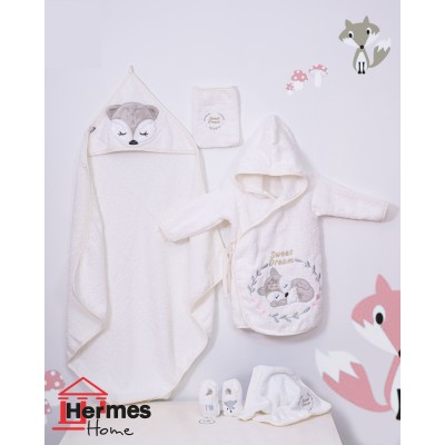 حوله|سرویس حوله نوزادی ۵ تیکه مادرکر MOTHERCARE مدل: FOX KREM حوله|سرویس حوله نوزادی ۵ تیکه مادرکر MOTHERCARE مدل: FOX KREM