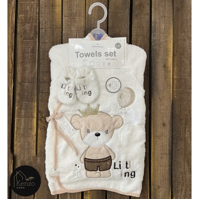 حوله|سرویس حوله نوزادی ۵ تیکه مادرکر MOTHERCARE مدل: LITTLE KING KREM حوله|سرویس حوله نوزادی ۵ تیکه مادرکر MOTHERCARE مدل: LITTLE KING KREM