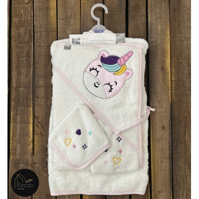 حوله|سرویس حوله نوزادی ۵ تیکه مادرکر MOTHERCARE مدل: UNICORN WHITE