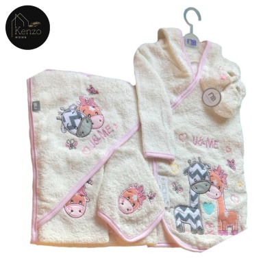 حوله|سرویس حوله نوزادی ۵ تیکه مادرکر MOTHERCARE مدل: U AND ME WHITE