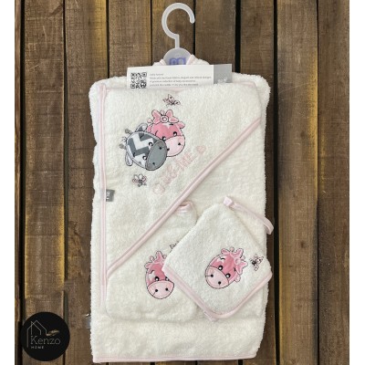 حوله|سرویس حوله نوزادی ۵ تیکه مادرکر MOTHERCARE مدل: U AND ME WHITE