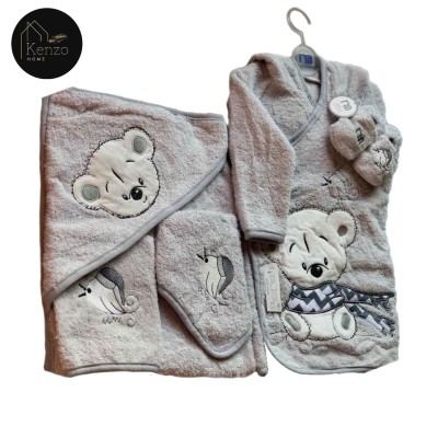 حوله|سرویس حوله نوزادی ۵ تیکه مادرکر MOTHERCARE مدل: SCARF BEAR GRI حوله|سرویس حوله نوزادی ۵ تیکه مادرکر MOTHERCARE مدل: SCARF BEAR GRI
