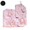 حوله|سرویس حوله نوزادی ۵ تیکه مادرکر MOTHERCARE مدل: BIRD AND ELEPHENT PINK