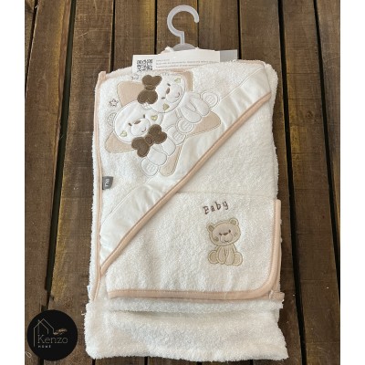 حوله|سرویس حوله نوزادی ۵ تیکه مادرکر MOTHERCARE مدل: BEAR KREM