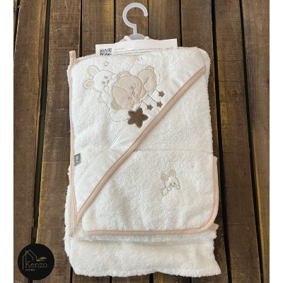 حوله|سرویس حوله نوزادی ۵ تیکه مادرکر MOTHERCARE مدل: BEAR RABBIT KREM