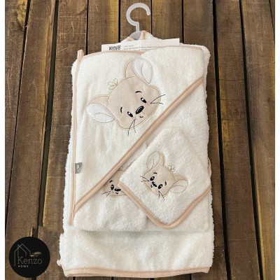 حوله|سرویس حوله نوزادی ۵ تیکه مادرکر MOTHERCARE مدل: MOUSE KREM
