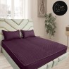 کالای خواب|ملحفه کشدار پنبه دوزی یکنفره 90 هرمس HERMES رنگ: بنفش تیره