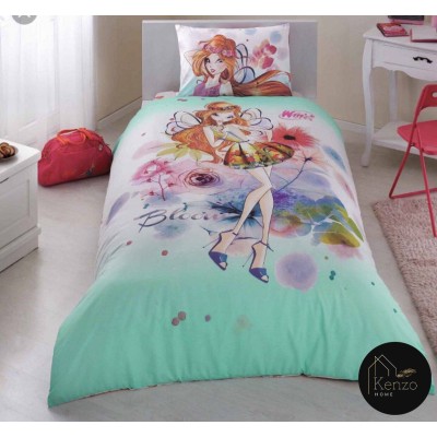 کالای خواب|روتختی کاوری رنفورس یکنفره تینیجر تاچ TAC مدل: WINX BLOOM WATERCOLOUR