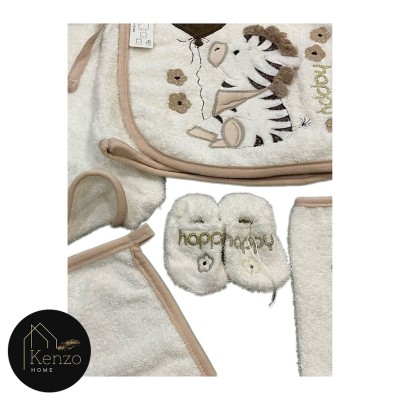 حوله|سرویس حوله نوزادی ۵ تیکه مادرکر MOTHERCARE مدل: ZEBRA KREM