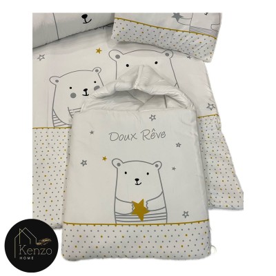 روتختی نوزادی|سرویس خواب نوزاد با قنداق چاپی مدل: DUXE REVE