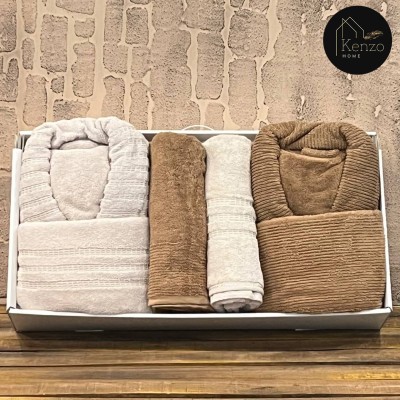 حوله|سرویس حوله پنبه ژاکارد دونفره دیمورا مدل: (dimora(toprak-kahve