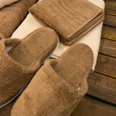 حوله|سرویس حوله پنبه ژاکارد دونفره دیمورا مدل: (dimora(krem-kahve