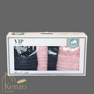 حوله|سرویس حوله پنبه ژاکارد دونفره زبرا مدل: (ZEBRA(lacivert-pembe