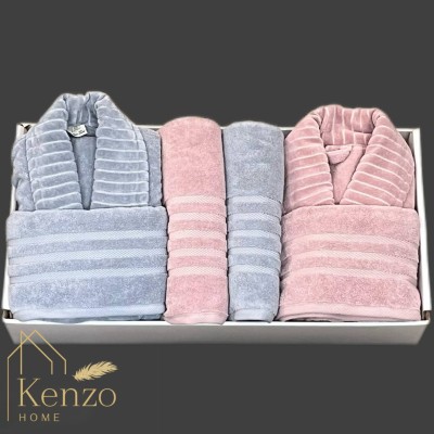 حوله|سرویس حوله پنبه ژاکارد دونفره زبرا مدل: (ZEBRA(gri-gul kurusu