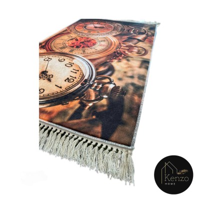 فرشینه و قالیچه|فرشینه چاپی 100x60 مدل: CLOCK