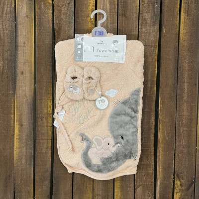 حوله|سرویس حوله نوزادی ۵ تیکه مادرکر MOTHERCARE مدل: HAPPY ELEPHENT NESCAFE