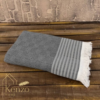 کالای خواب|شال مبل پالاس ابعاد 200*170 مدل ورساچ رنگ طوسی تیره