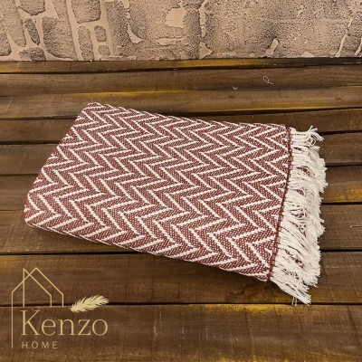 کالای خواب|شال مبل پالاس ابعاد 200*170 مدل زیگزال رنگ زرشکی