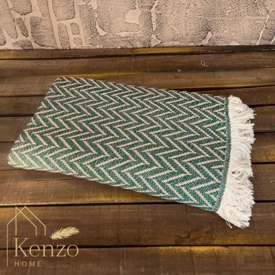 کالای خواب|شال مبل پالاس ابعاد 200*170 مدل زیگزال رنگ سبز