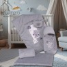 کالای خواب|سرویس خواب نوزاد 5تکه گلدوزی  MOTHERCARE مدل: خرس بالونی طوسی