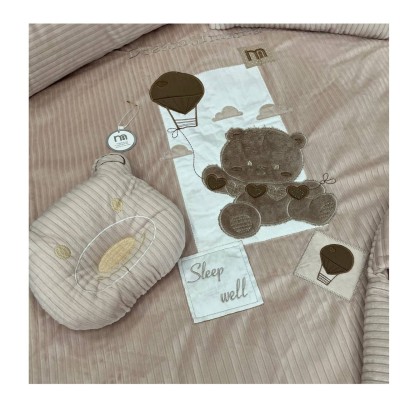 کالای خواب|سرویس خواب نوزاد 5تکه گلدوزی  MOTHERCARE مدل: خرس بالونی کرم