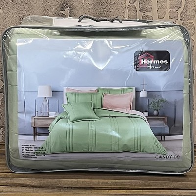 کالای خواب|سرویس لحاف دونفره 7تکه مدل candy رنگ سبز