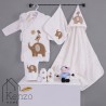 حوله نوزادی و کودک|سرویس حوله نوزادی ۵ تیکه مادرکر MOTHERCARE مدل: فیل و گنجشک