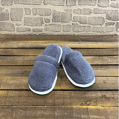دمپایی حوله ای|دمپایی حوله ای حمام مدل کلاسیک رنگ سرمه ای