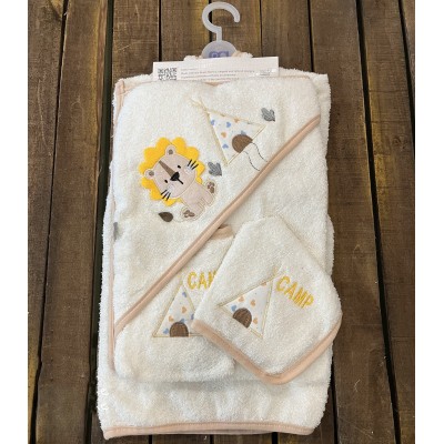 حوله|سرویس حوله نوزادی ۵ تیکه مادرکر MOTHERCARE مدل: LION KREM